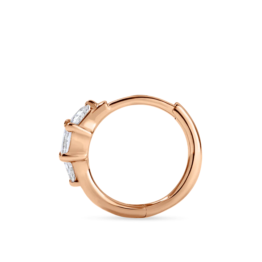 3mm Diamond Princess Triangle Hoop Earring (Non-Rotating) - Image 31