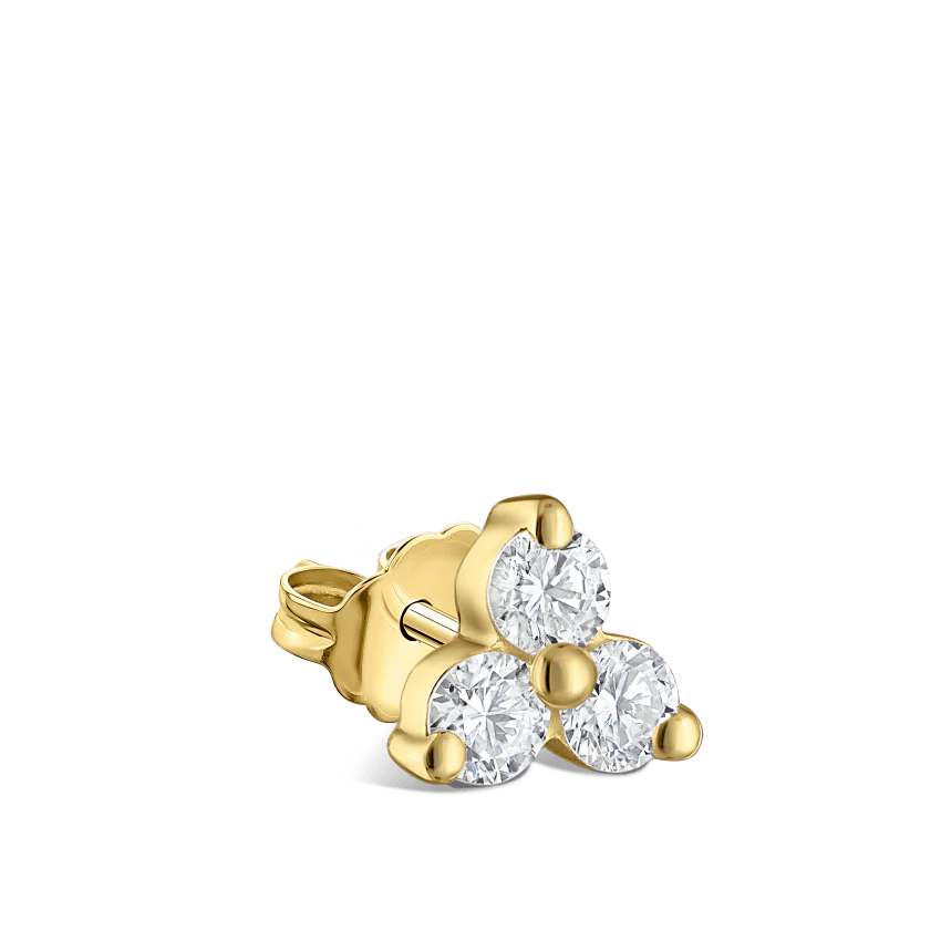 Diamond Trinity Stud Earring - Image 11
