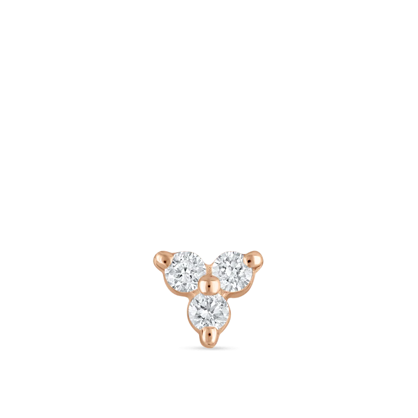 Diamond Trinity Threaded Stud Earring - Image 19