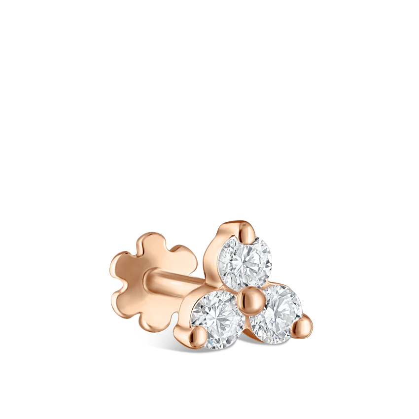 Diamond Trinity Threaded Stud Earring - Image 20