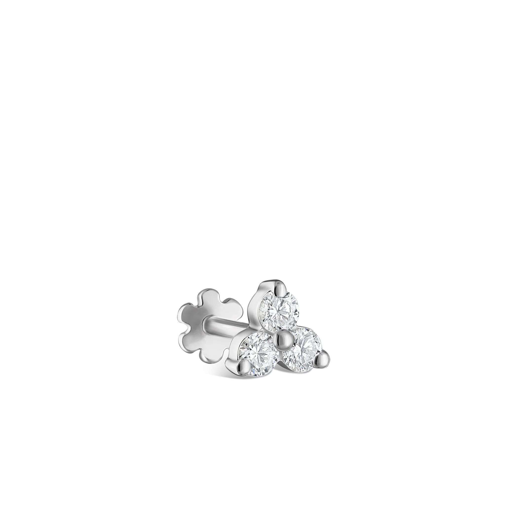 Diamond Trinity Threaded Stud Earring - Image 27