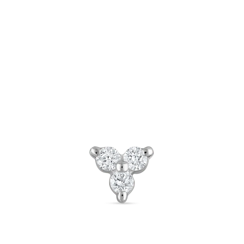 Diamond Trinity Threaded Stud Earring - Image 5