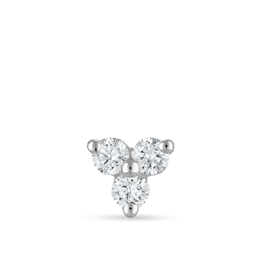 Diamond Trinity Threaded Stud Earring - Image 8