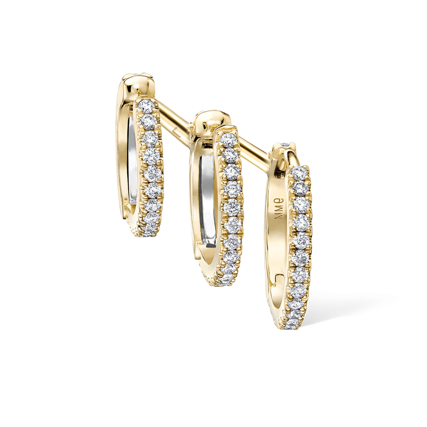 Diamond Triple Linked Eternity Hoop Earring and Cuffs - Image 20