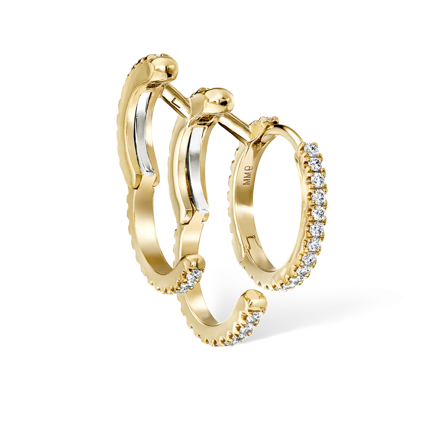Diamond Triple Linked Eternity Hoop Earring and Cuffs - Image 21