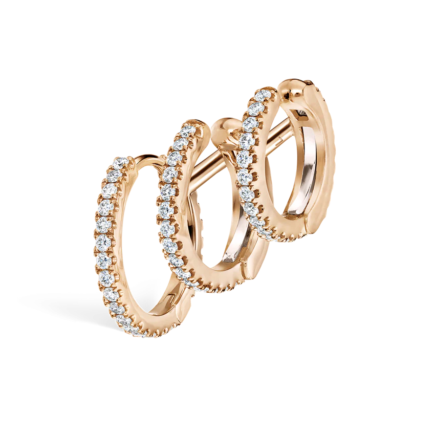 Diamond Triple Linked Eternity Hoop Earring and Cuffs - Image 24