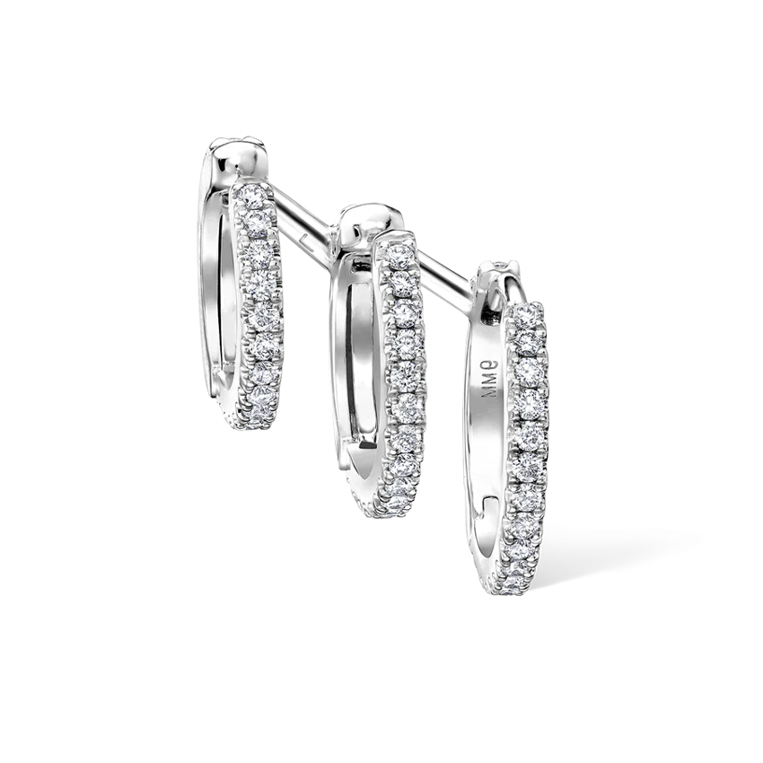 Diamond Triple Linked Eternity Hoop Earring and Cuffs - Image 9