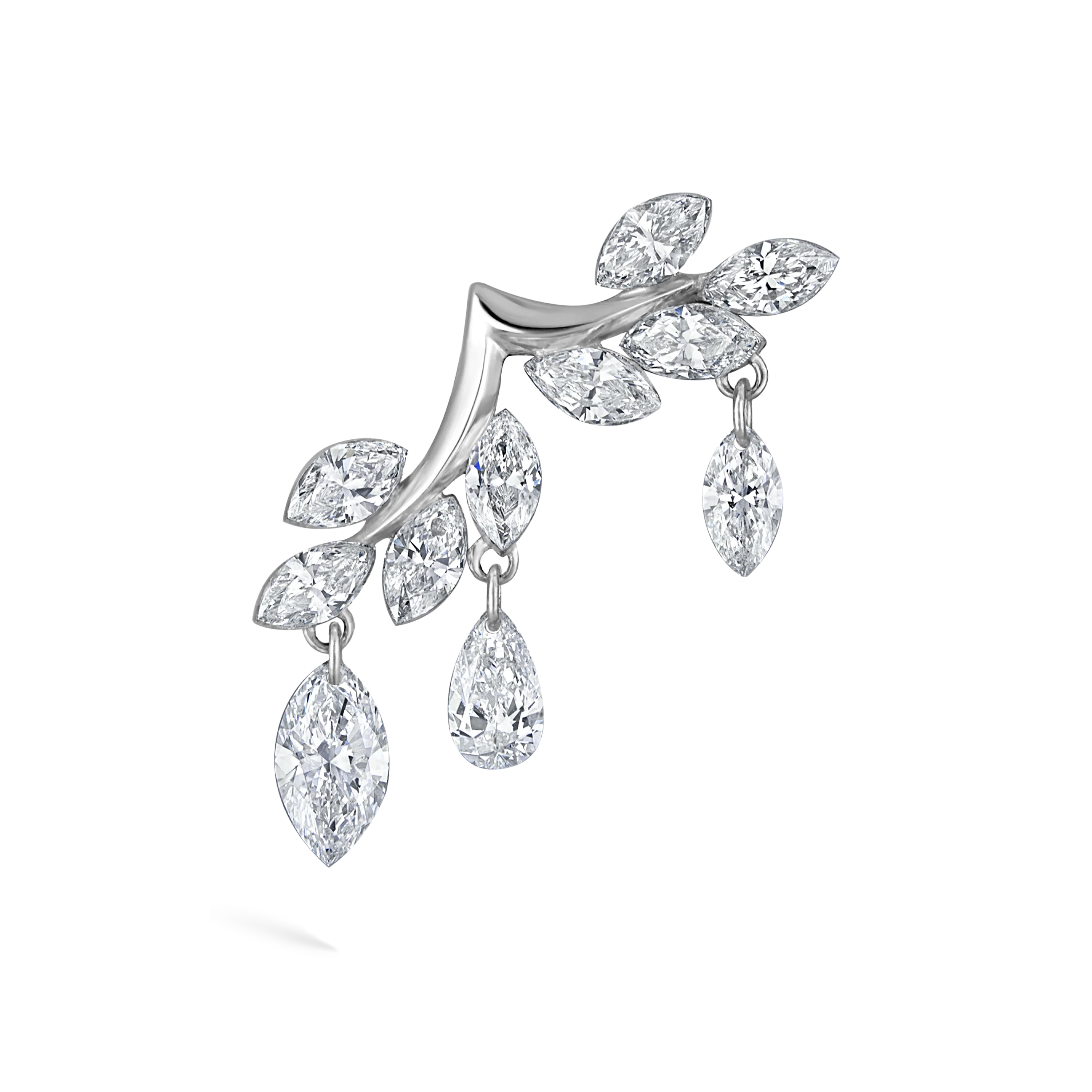 Diamond Vine Garland Threaded Stud Earring - Image 10