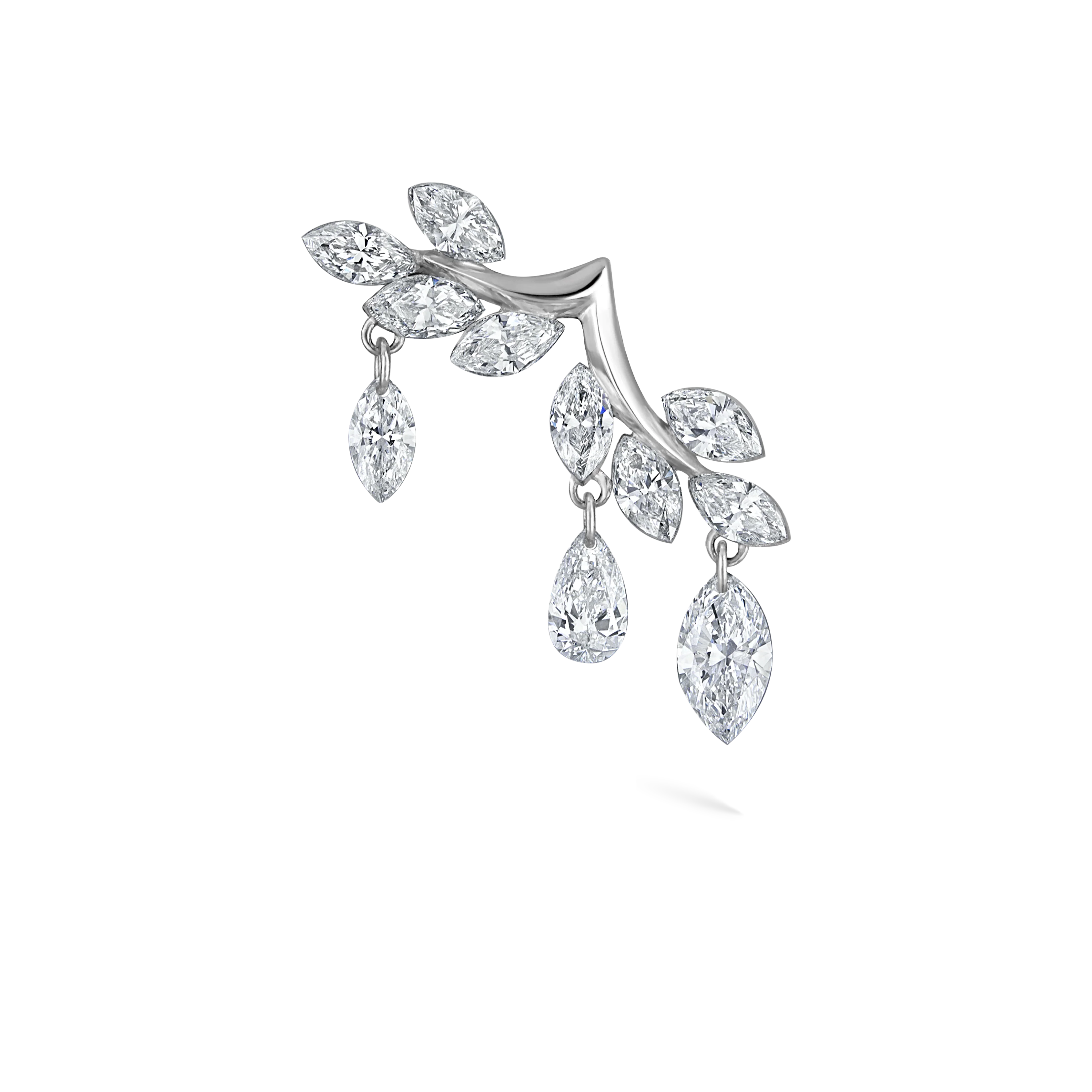 Diamond Vine Garland Threaded Stud Earring - Image 11