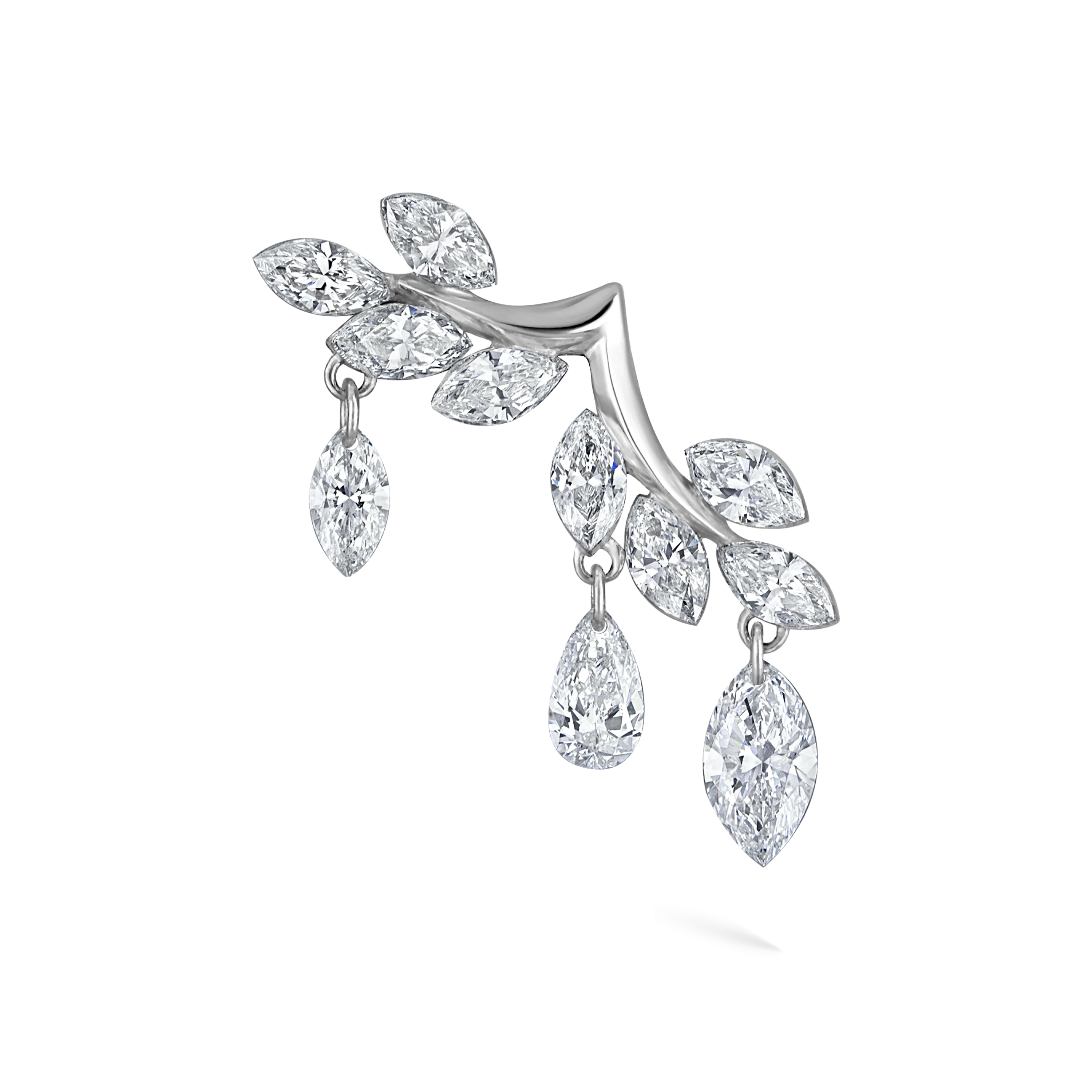 Diamond Vine Garland Threaded Stud Earring - Image 12