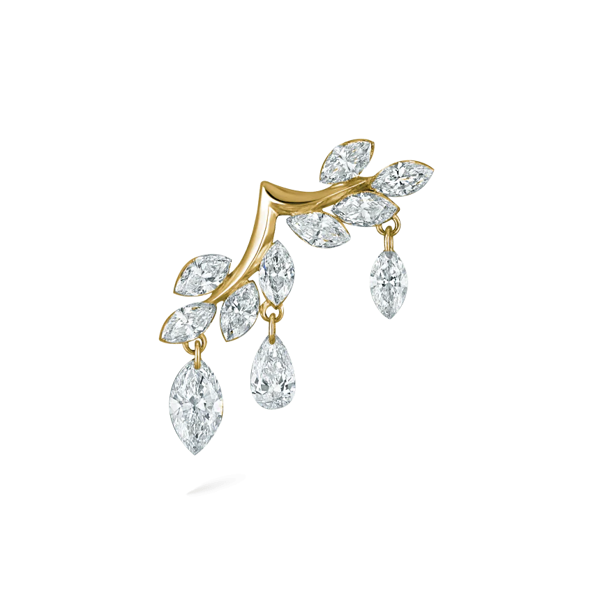 Diamond Vine Garland Threaded Stud Earring - Image 13