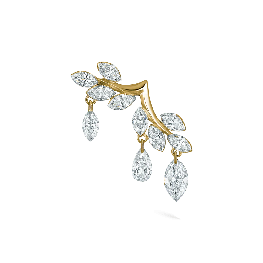 Diamond Vine Garland Threaded Stud Earring - Image 14