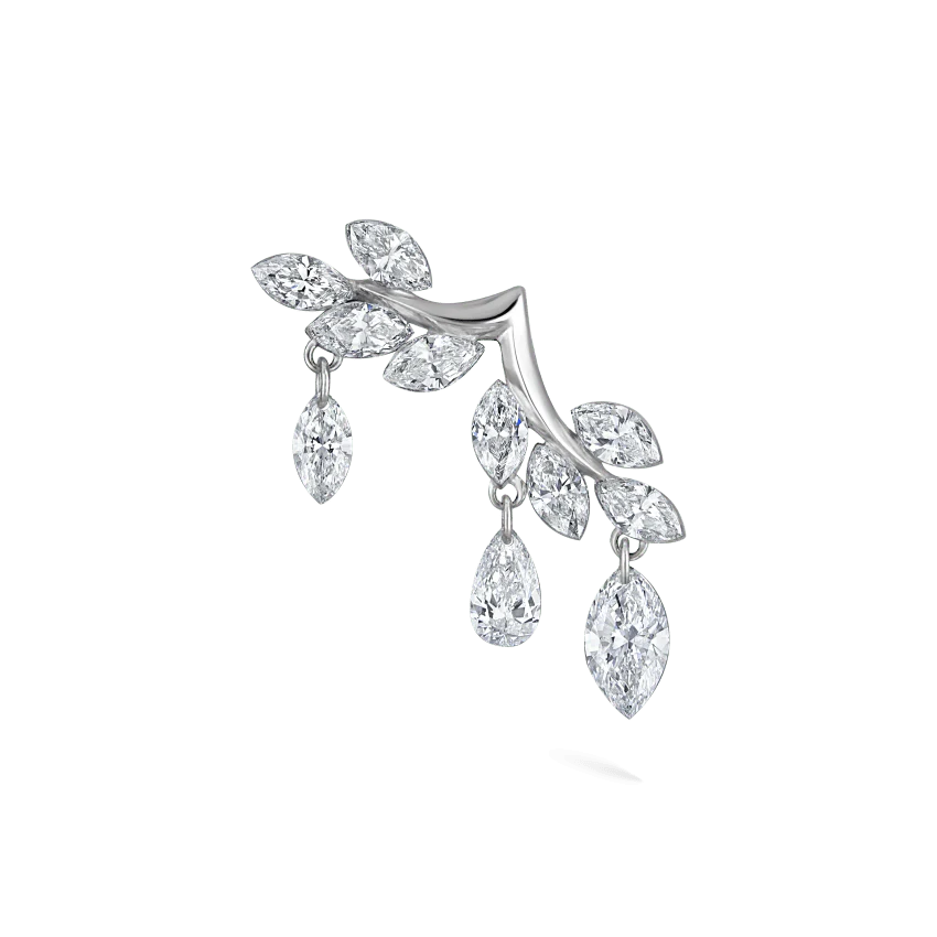 Diamond Vine Garland Threaded Stud Earring - Image 6