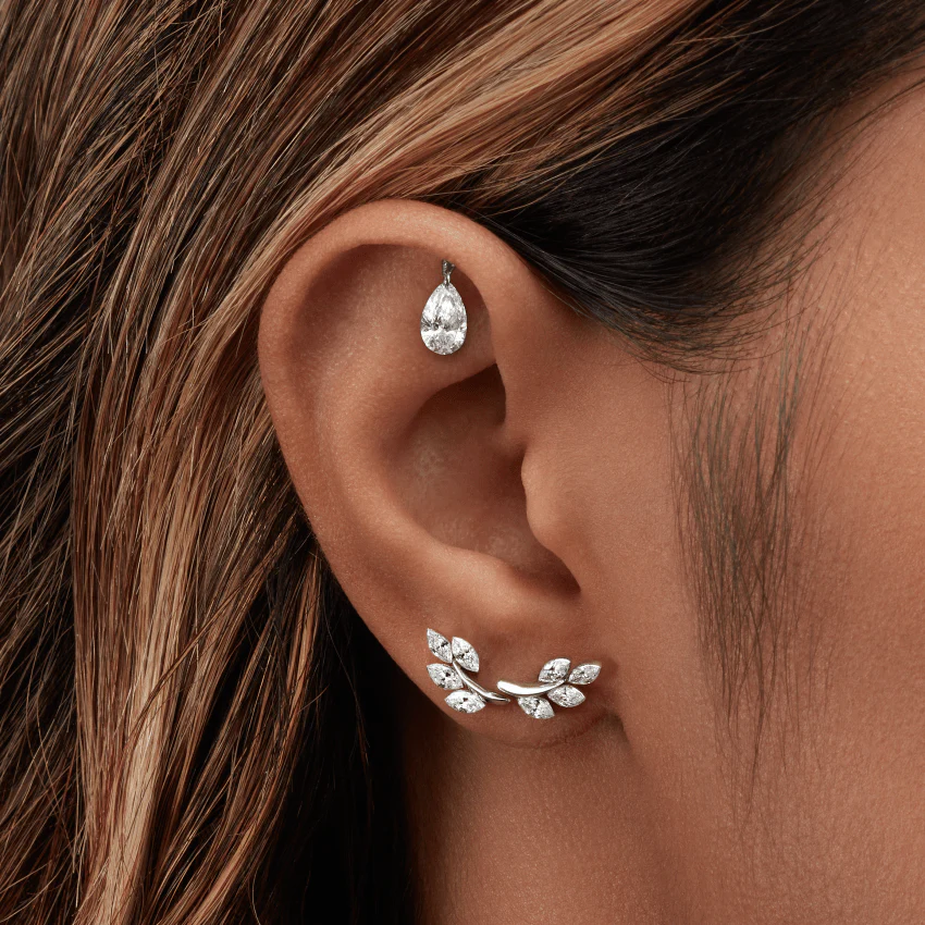 Diamond Vine Stud Earring - Image 11
