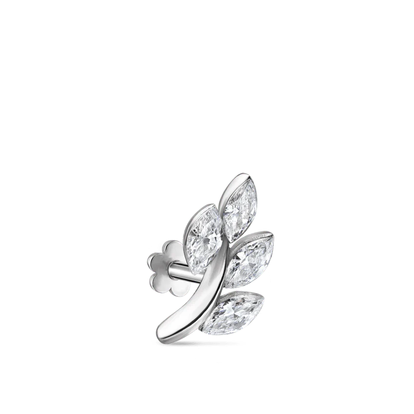 Diamond Vine Threaded Stud Earring - Image 12