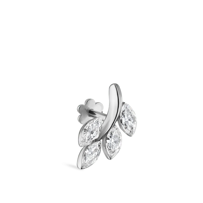 Diamond Vine Threaded Stud Earring - Image 2