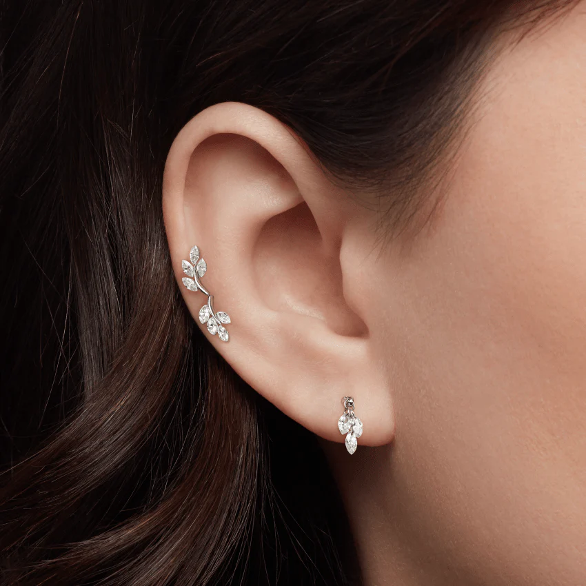Diamond Vine Threaded Stud Earring - Image 28