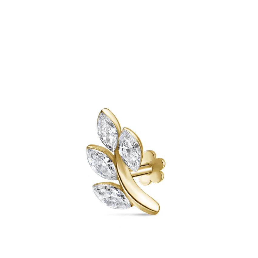 Diamond Vine Threaded Stud Earring - Image 34