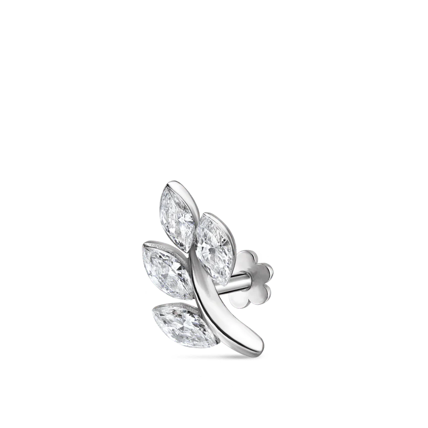 Diamond Vine Threaded Stud Earring - Image 5