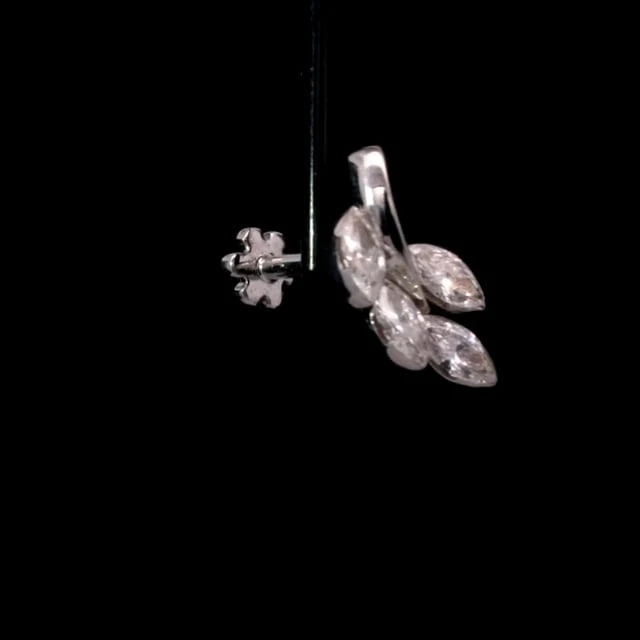 Diamond Vine Threaded Stud Earring With Titanium Backing - Image 11