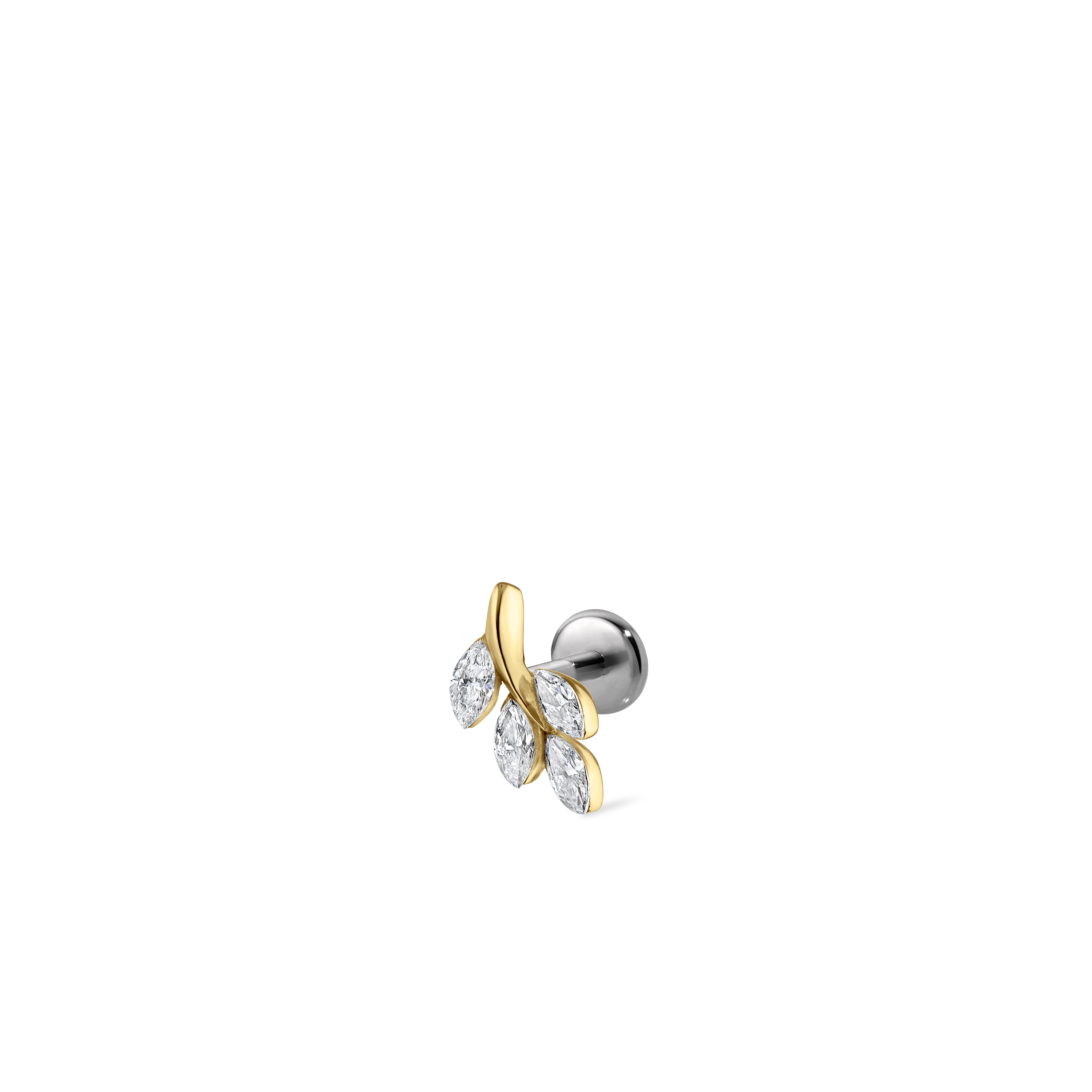 Diamond Vine Threaded Stud Earring With Titanium Backing - Image 68