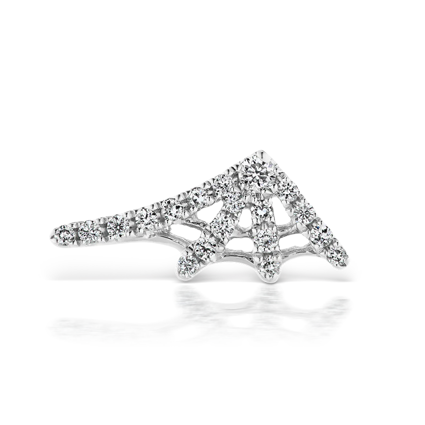 Diamond Web Stud Earring - Image 6