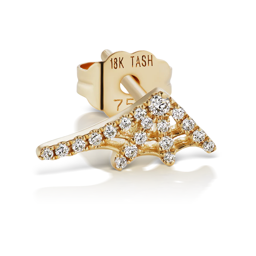 Diamond Web Stud Earring - Image 7