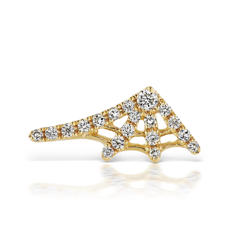 Diamond Web Stud Earring - Image 8
