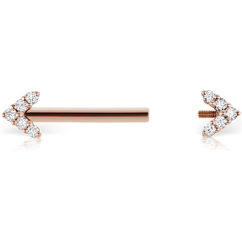Double Diamond Arrow Nipple Barbell - Image 131