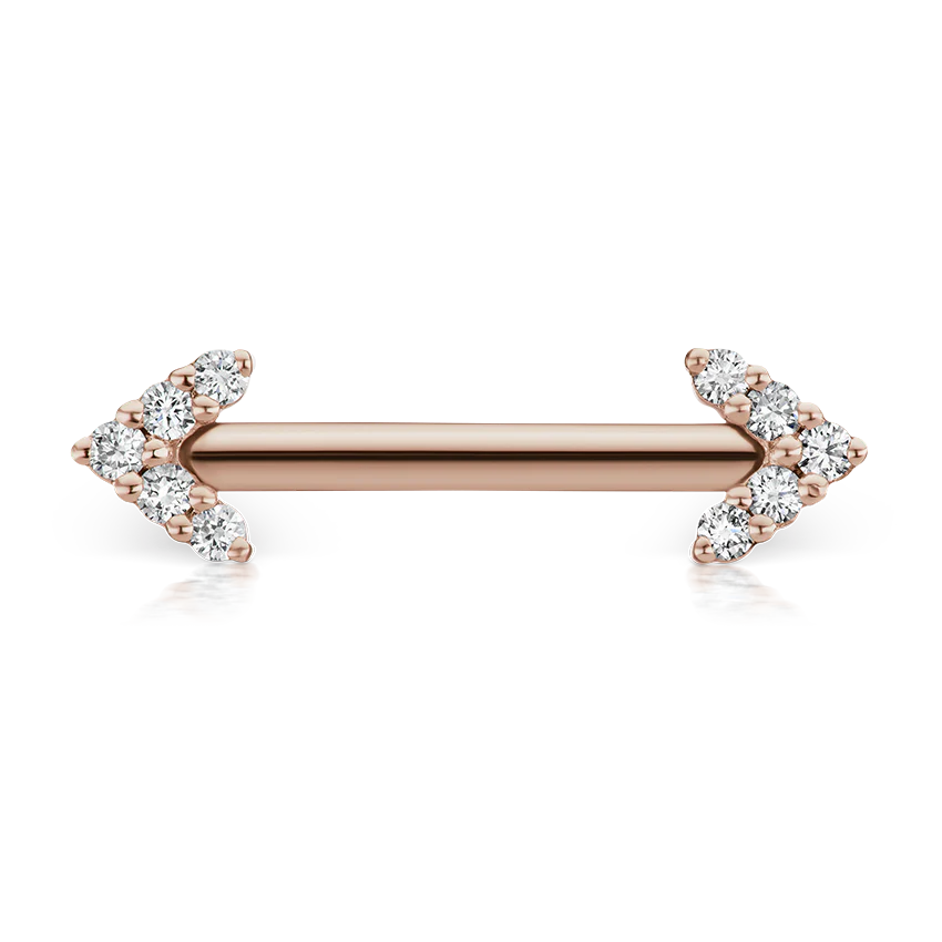 Double Diamond Arrow Nipple Barbell - Image 134