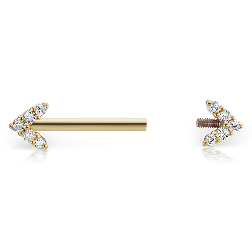 Double Diamond Arrow Nipple Barbell - Image 75