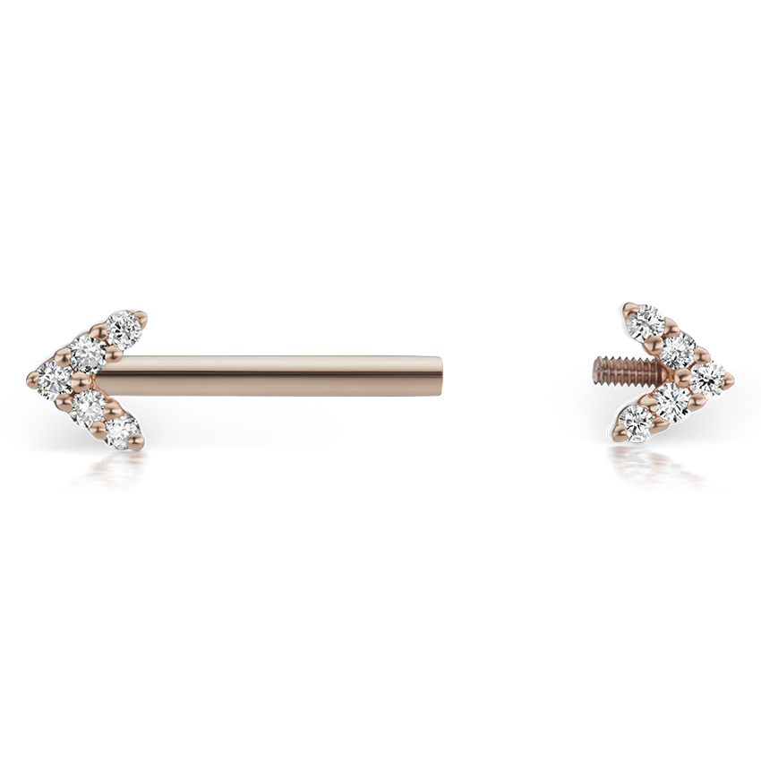 Double Diamond Arrow Nipple Barbell - Image 97