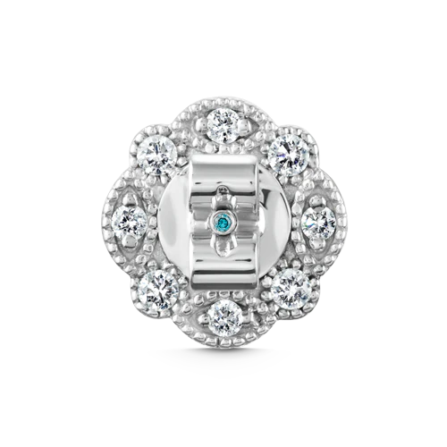 Engraved Pink Oval Diamond Stud Earring - Image 11