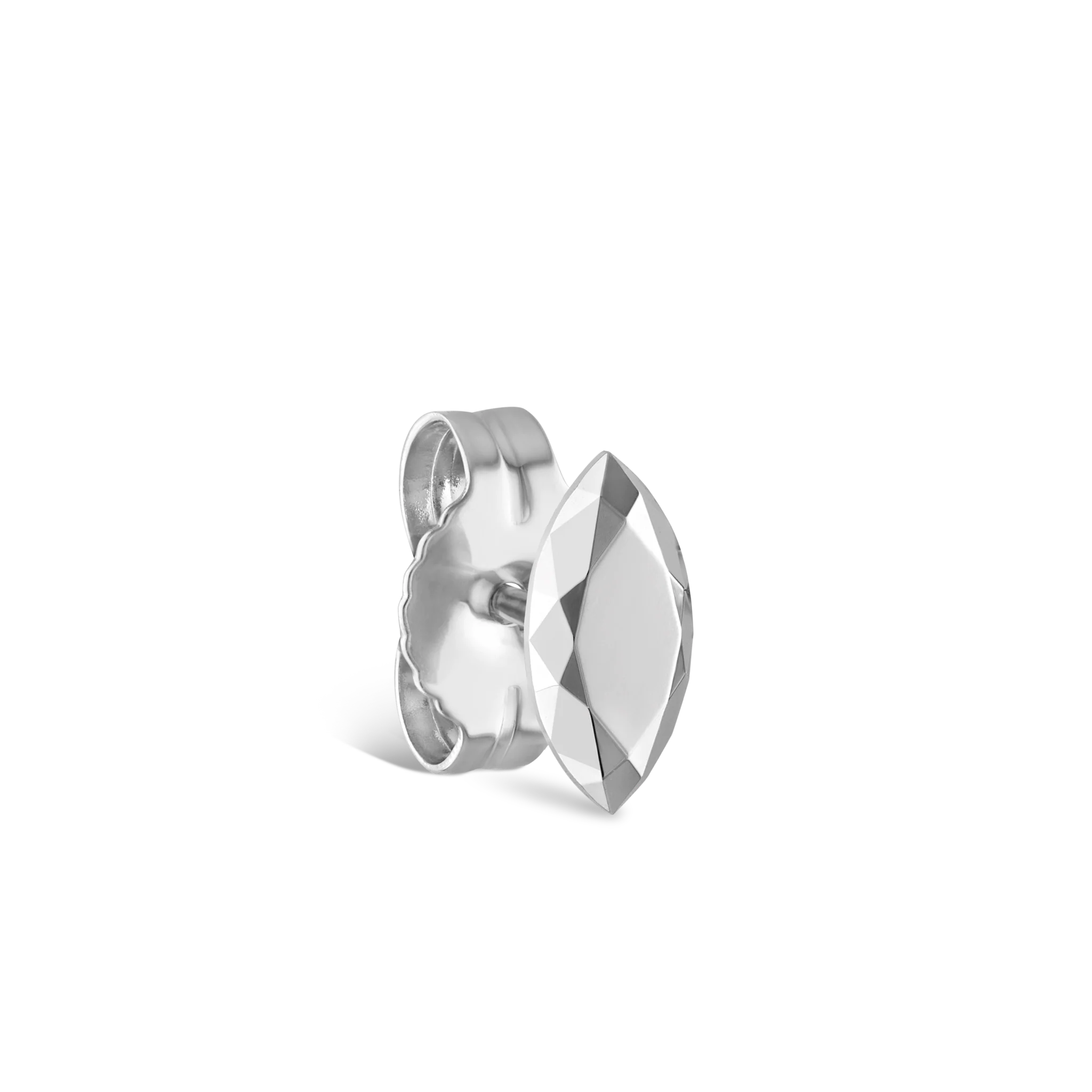 Faceted Gold Marquise Stud Earring - Image 10