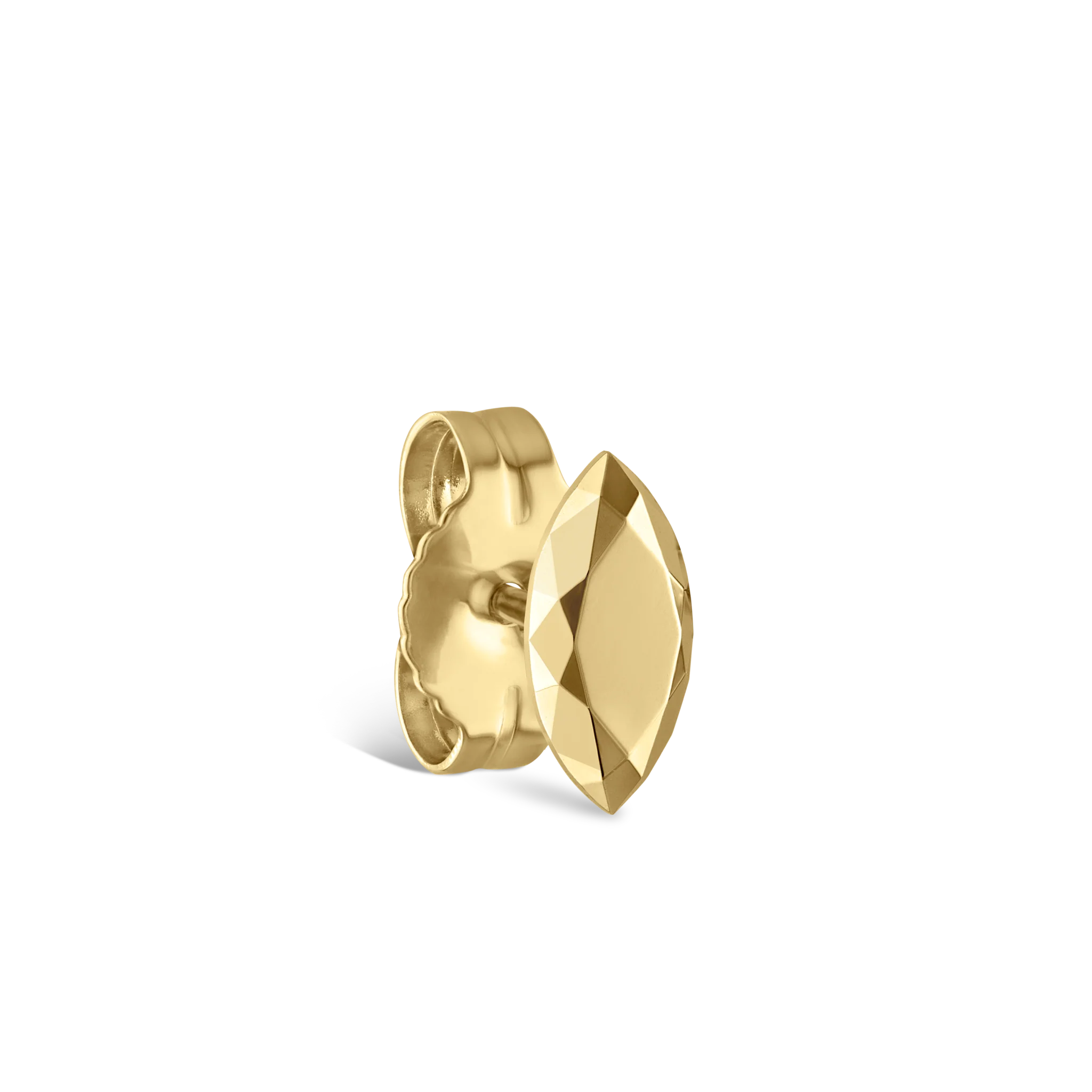 Faceted Gold Marquise Stud Earring - Image 11