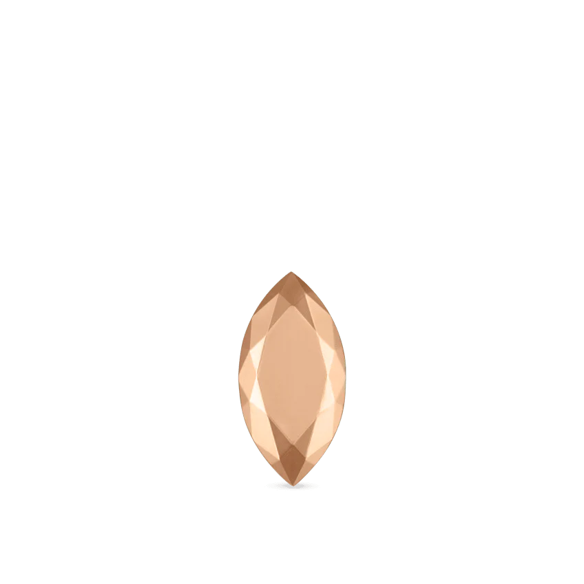 Faceted Gold Marquise Stud Earring - Image 8