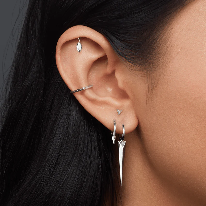 Faceted Gold Marquise Threaded Charm Earring - Image 25