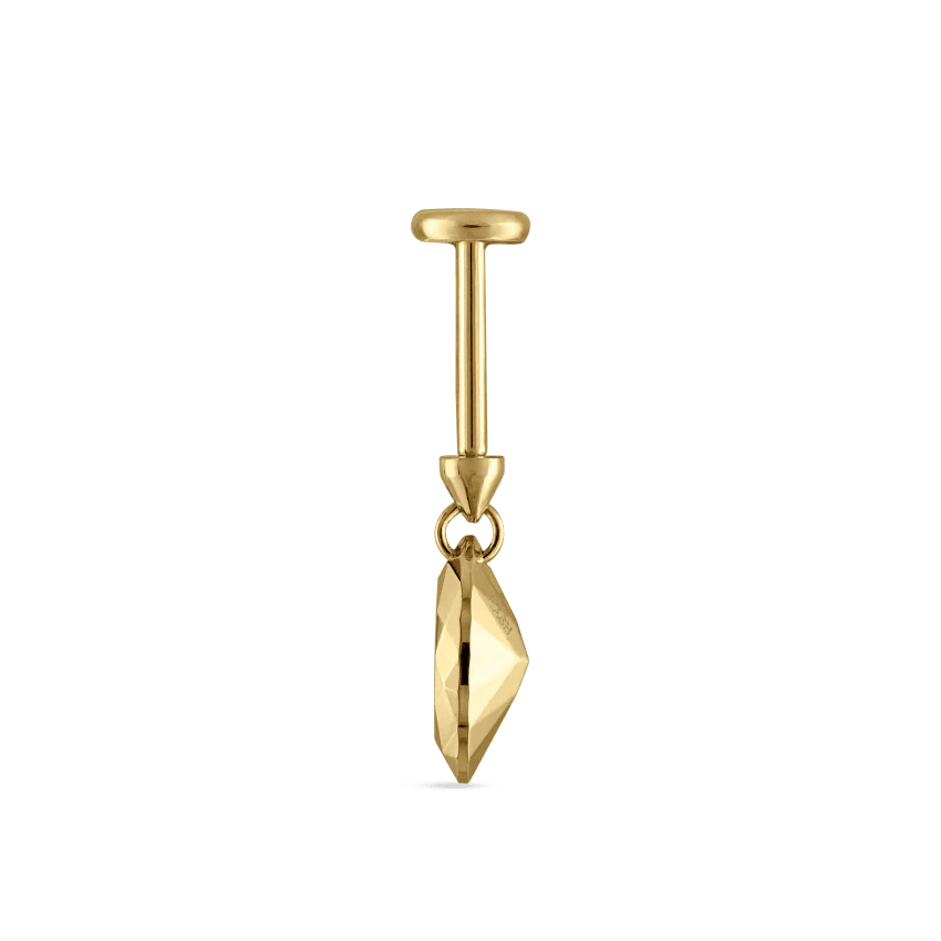 Faceted Gold Marquise Threaded Charm Earring - Image 30