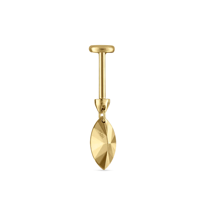 Faceted Gold Marquise Threaded Charm Earring - Image 31