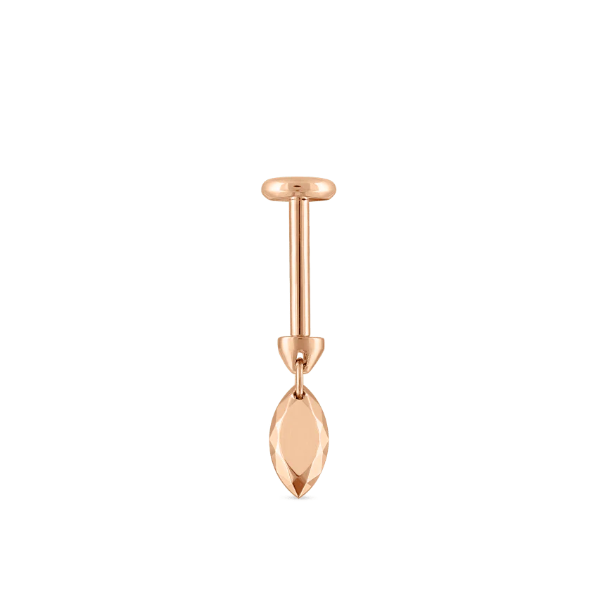 Faceted Gold Marquise Threaded Charm Earring - Image 34