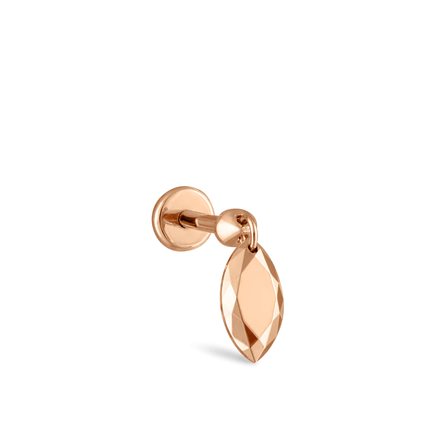 Faceted Gold Marquise Threaded Charm Earring - Image 36
