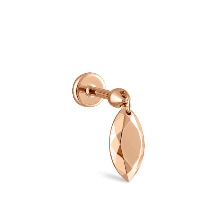 Faceted Gold Marquise Threaded Charm Earring - Image 41