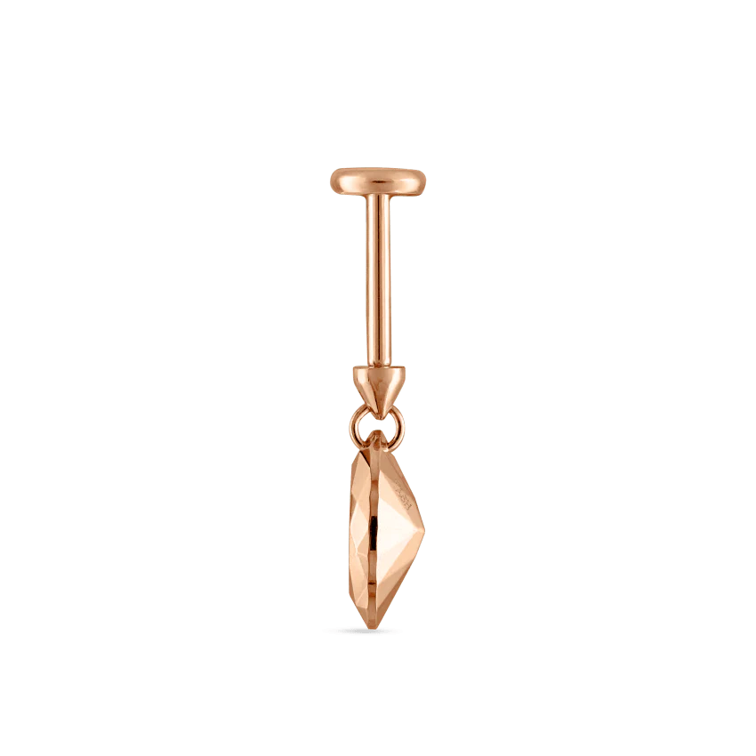 Faceted Gold Marquise Threaded Charm Earring - Image 43