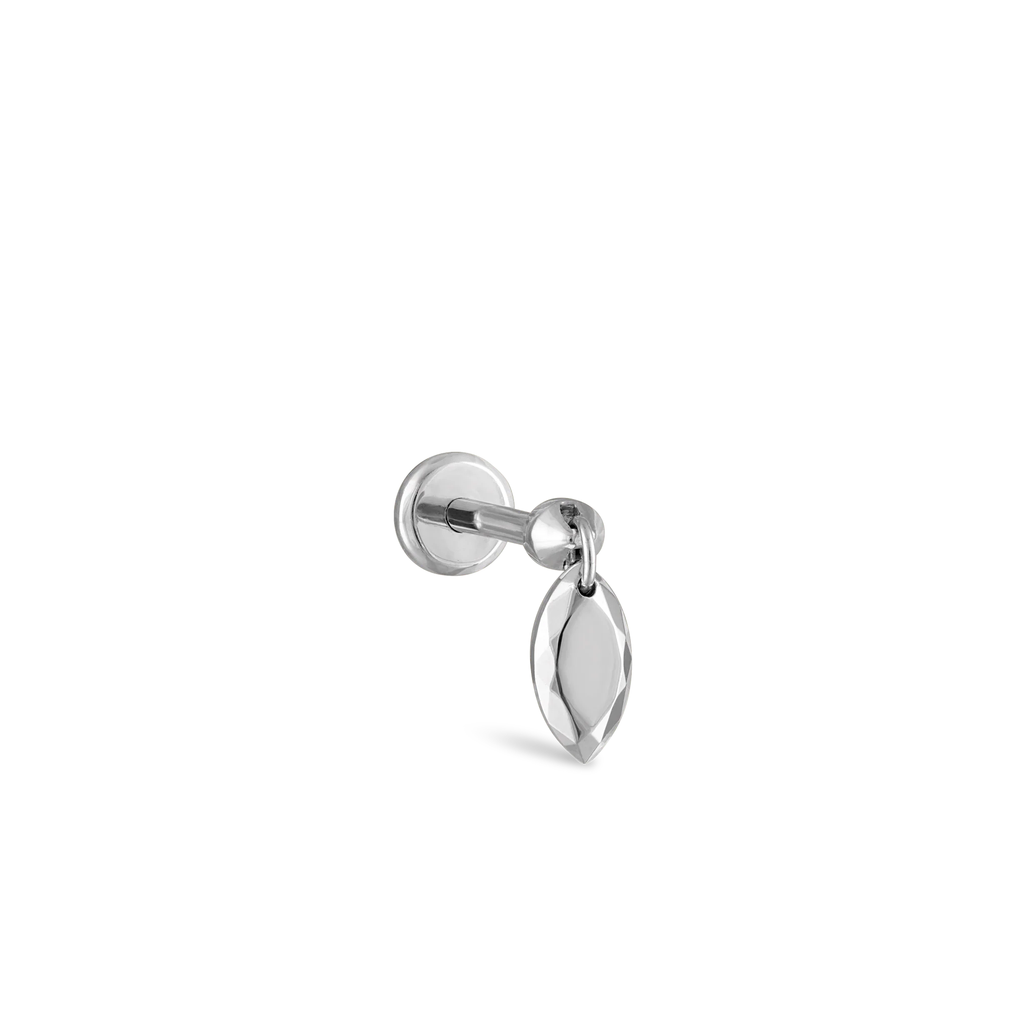 Faceted Gold Marquise Threaded Charm Earring - Image 49