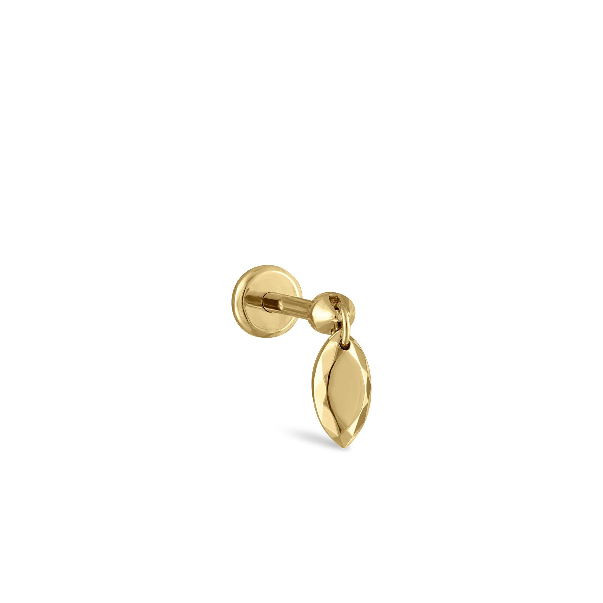 Faceted Gold Marquise Threaded Charm Earring - Image 50