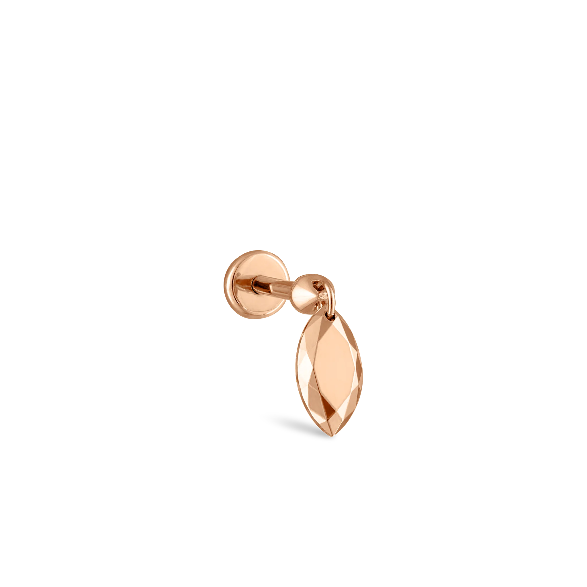 Faceted Gold Marquise Threaded Charm Earring - Image 51