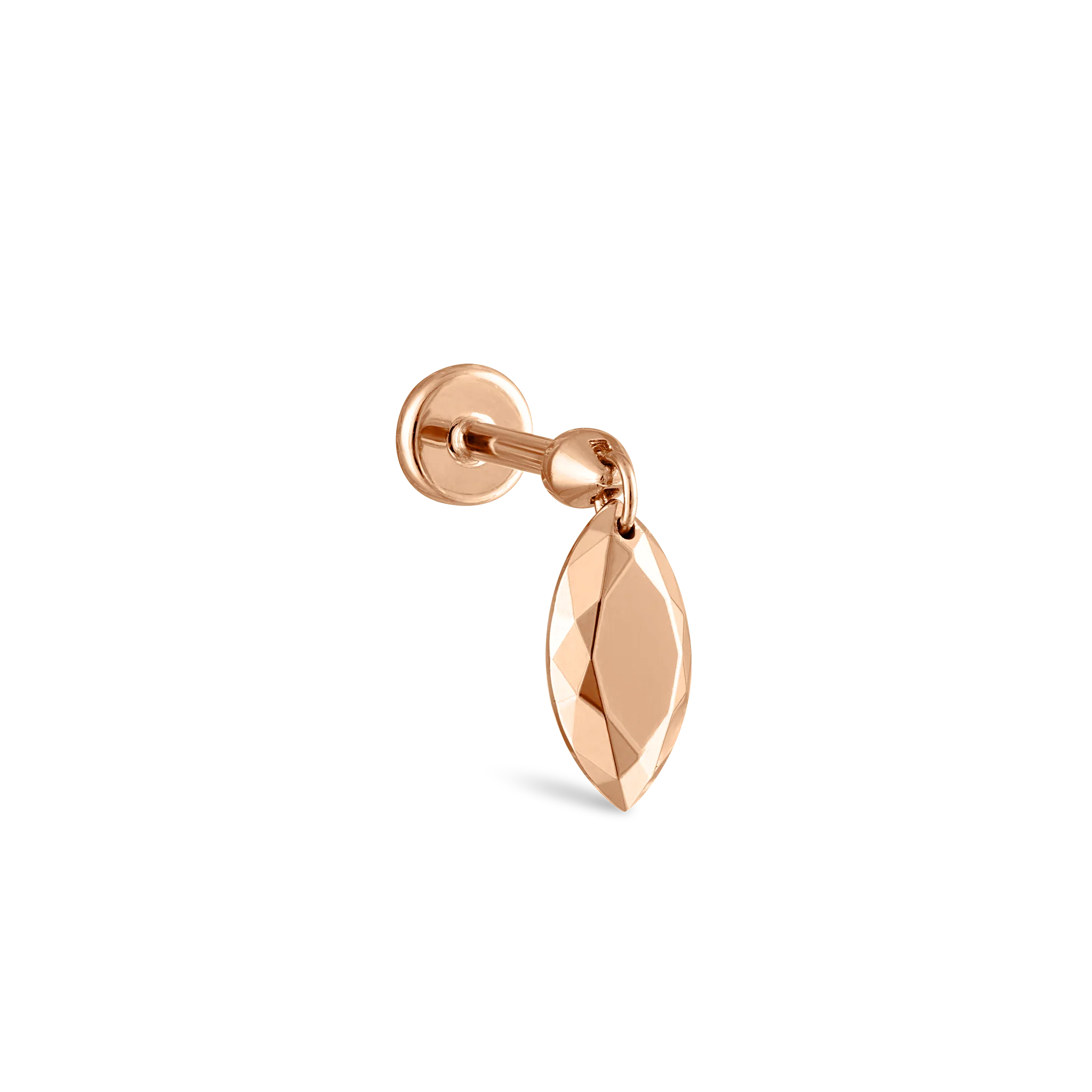 Faceted Gold Marquise Threaded Charm Earring - Image 54