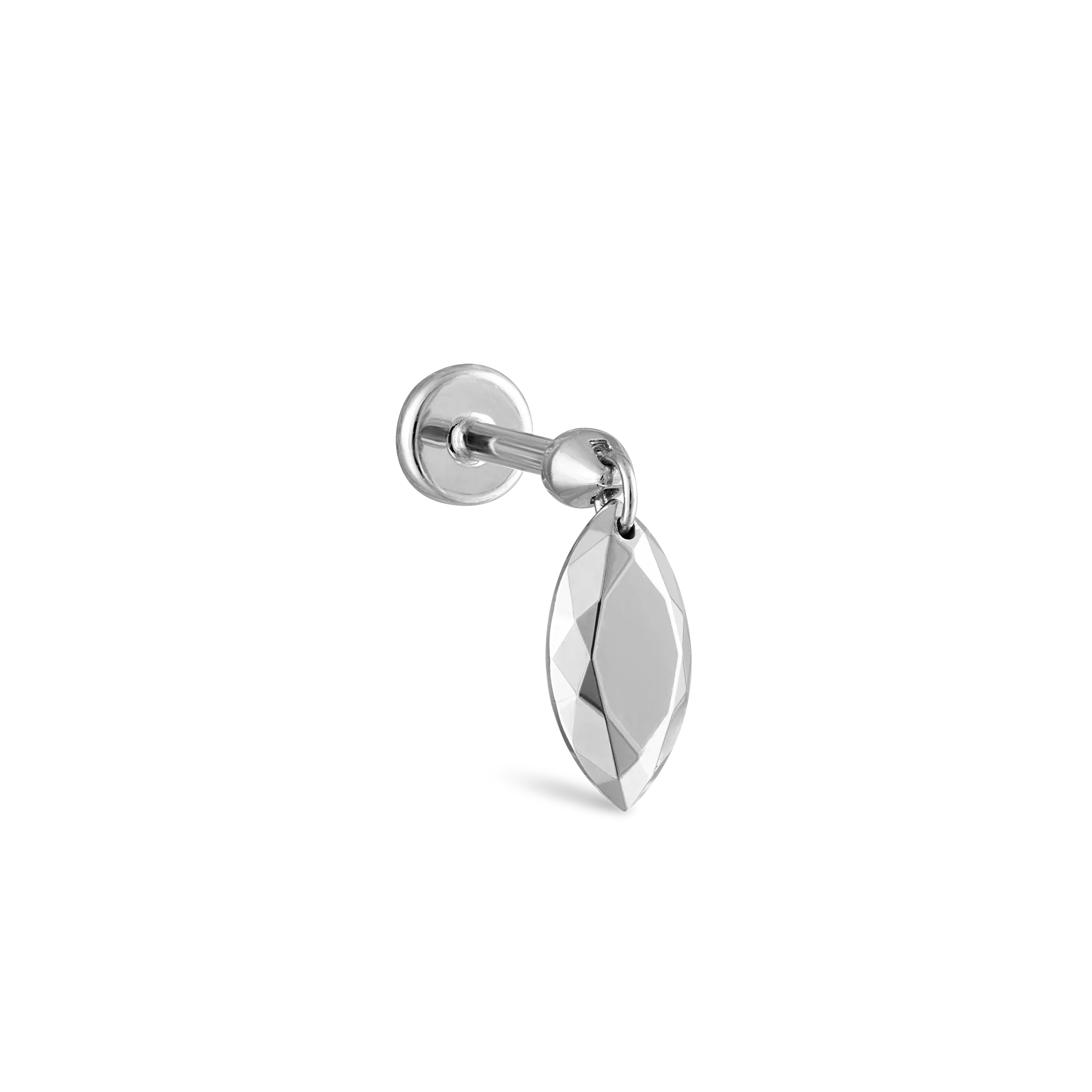 Faceted Gold Marquise Threaded Charm Earring - Image 55