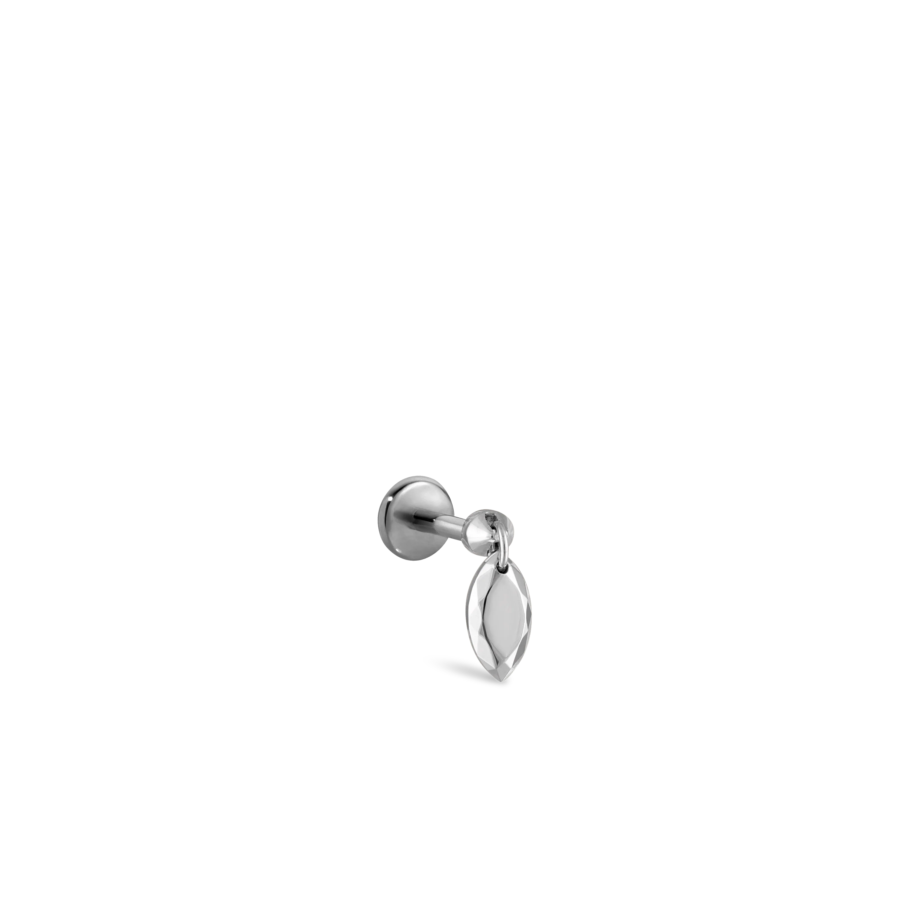 Faceted Gold Marquise Threaded Charm Earring With Titanium Backing - Image 51