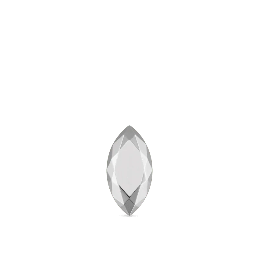 Faceted Gold Marquise Threaded Stud Earring - Image 15